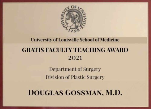 Douglas Gossman Plastic Surgery 2021 Award